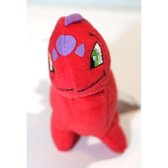 McDonalds Neopets Red Chomby Dino Plush Toy Figure 2004 Star Tag 4" Mini Figure - Picture 2 of 6